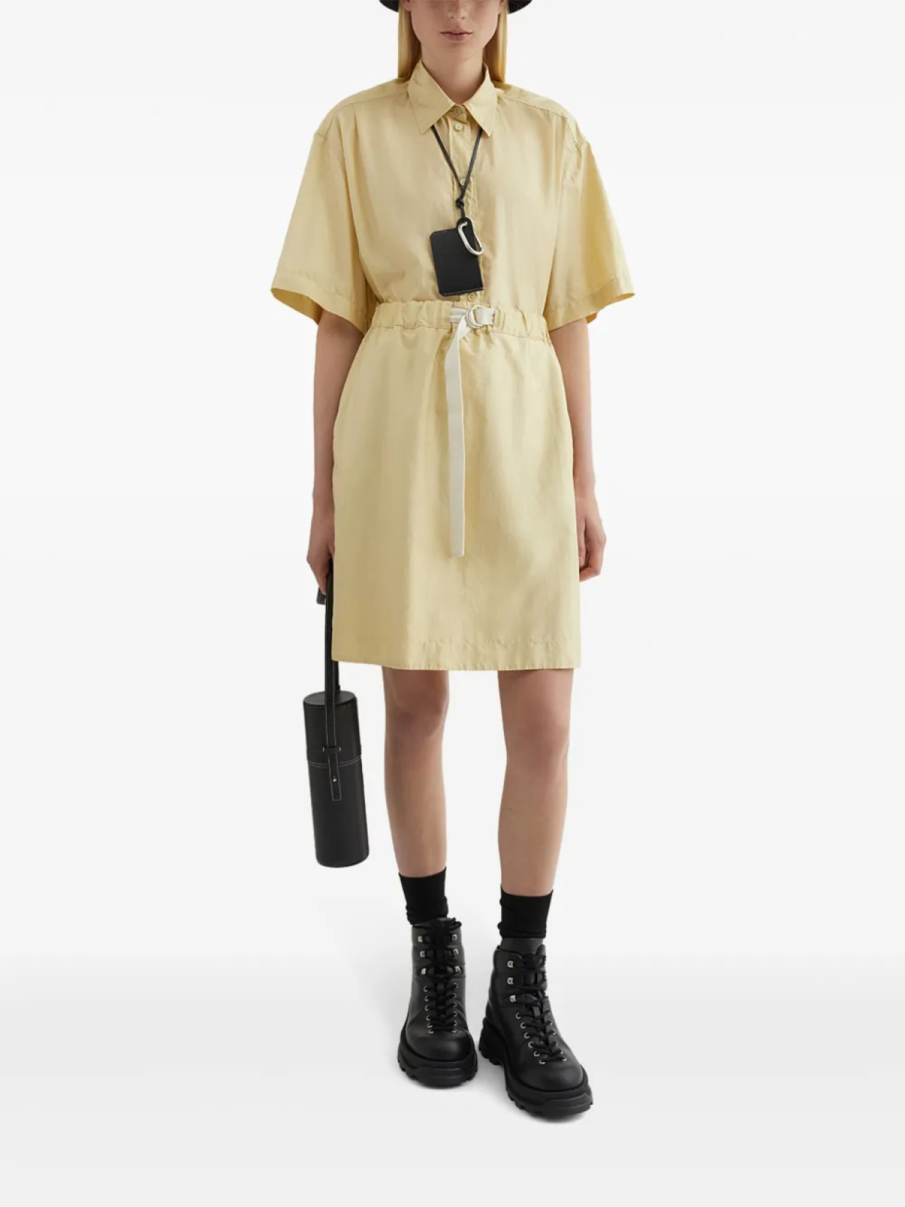 Jil Sander рубашка с укороченными рукавами, нейтральный цвет — фото 2