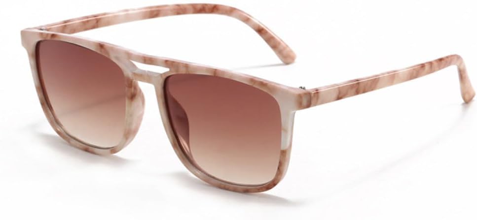 

Женские солнцезащитные очки овальной формы 2027 года с двойной перемычкой, большого размера, конфетного цвета, классические, с защитой от УФ-излучения UV400 MTZJH, Light Marble Pattern