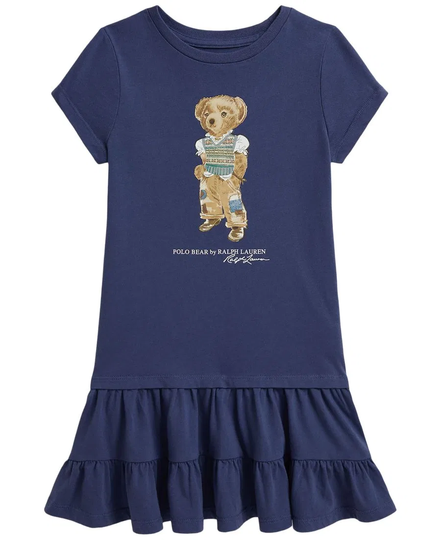 Детское трикотажное платье Polo Bear с короткими рукавами, размеры 2T-6X Polo Ralph Lauren