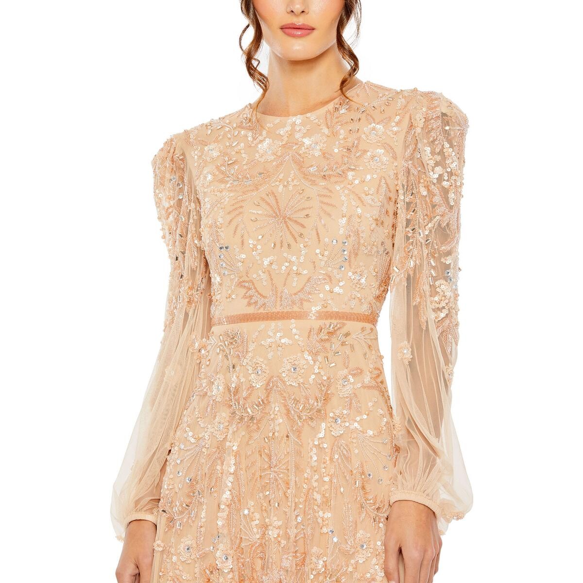 

Женское украшенное вечернее платье для особого случая Mac Duggal, цвет Champagne