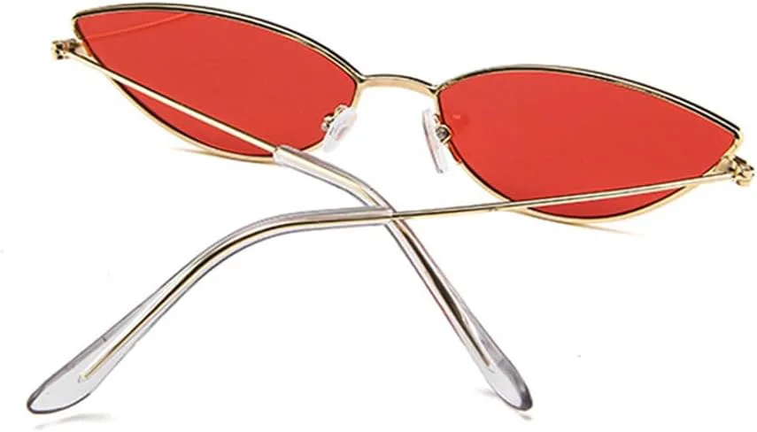 

Солнцезащитные очки UV400 - "кошачий глаз", маленькая оправа, черные, красные, розовые, для женщин и мужчин, для бега и активного отдыха UYPTK, Silver-silver