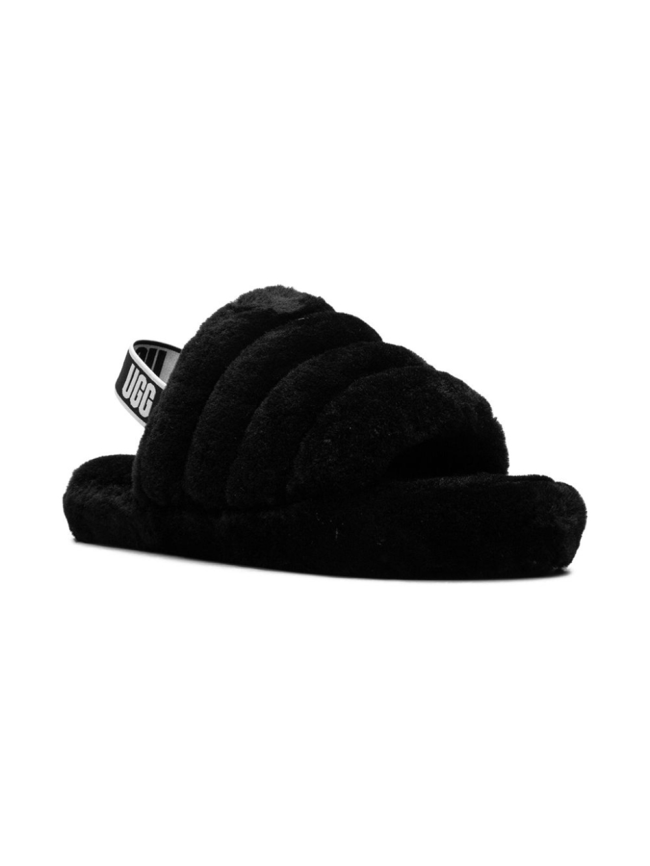 

UGG Kids шлепанцы Fluff Yeah Black, черный