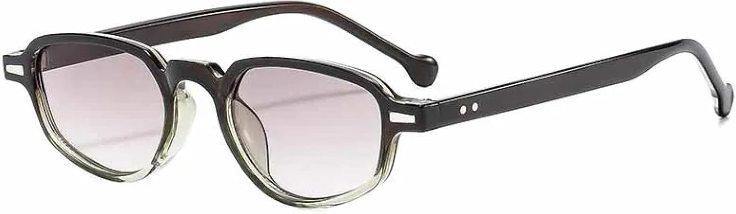 

Роскошные солнцезащитные очки в маленькой оправе с овальными заклепками, для женщин и мужчин, модные классические, для активного отдыха и путешествий, с защитой от УФ-излучения UV400 TKKTLLT, Coffee Gray