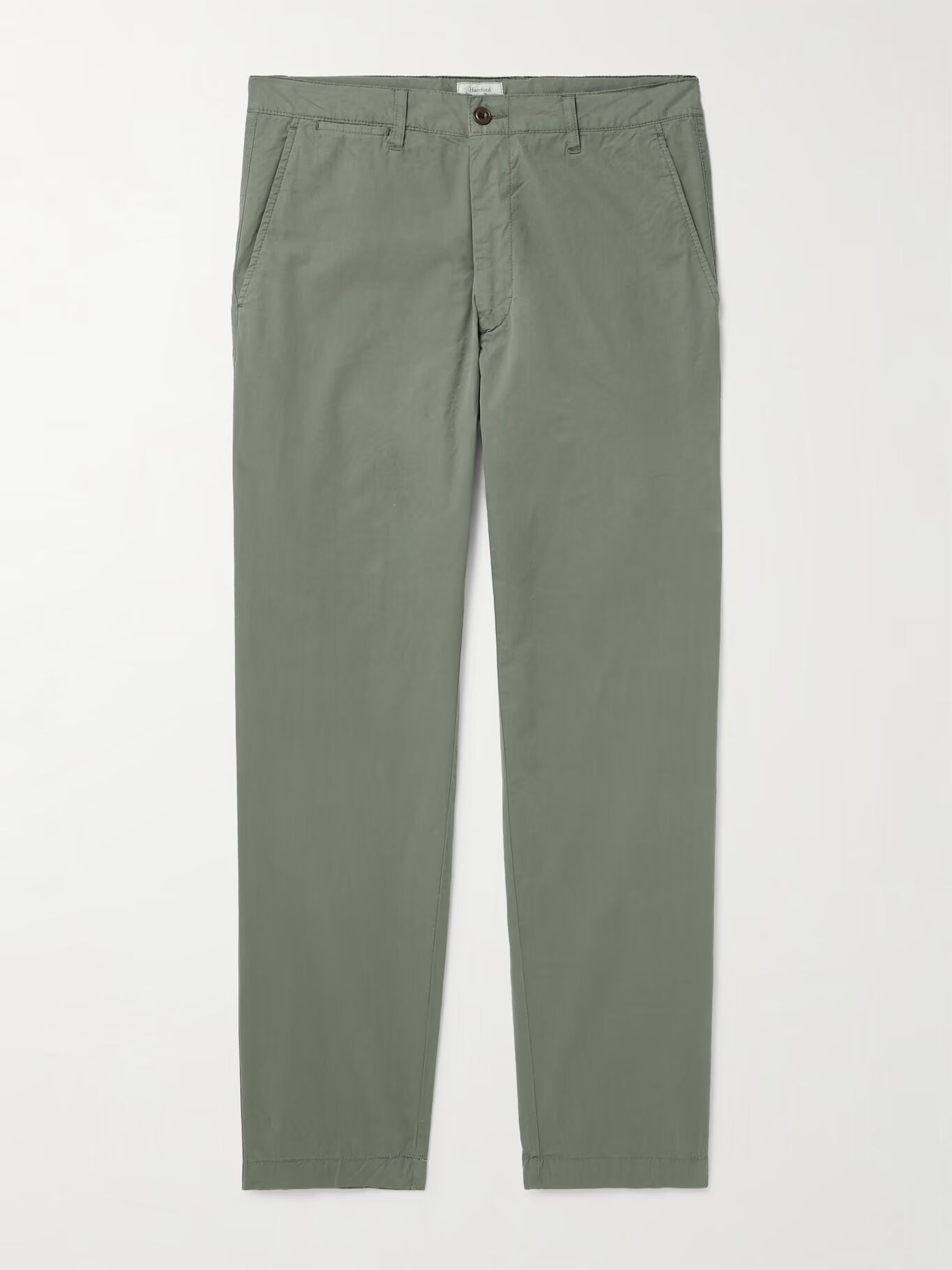 

Брюки прямого кроя из хлопчатобумажной саржи Tyron Slim-Fit HARTFORD, зеленый