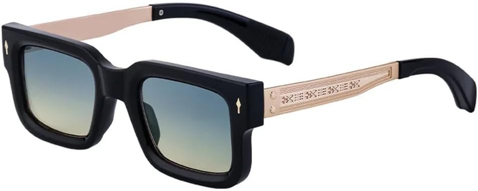 

Классические квадратные солнцезащитные очки 2027 года для женщин и мужчин, винтажные солнцезащитные очки в стиле стимпанк, маленькая оправа, очки для вождения MTZJH, Black Green Yellow