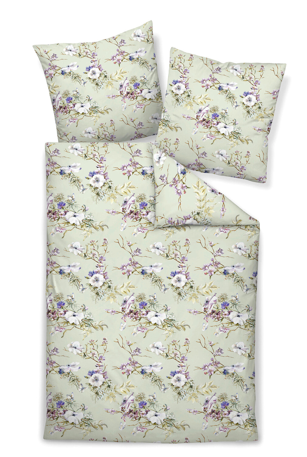 

Постельные принадлежности Janine, 135x200 см, зеленый/фиолетовый/светло-зеленый/шалфейный зеленый