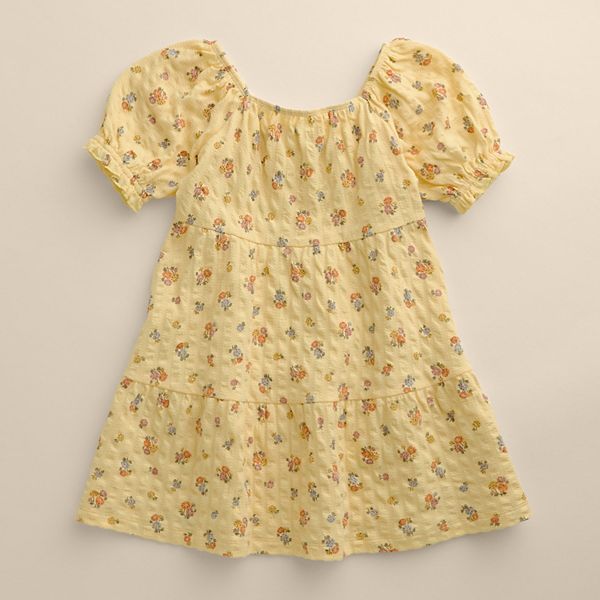 

Платье для девочек 4-12 лет с ярусами и пышными рукавами Little Co. By Lauren Conrad, Ylw Spring Print