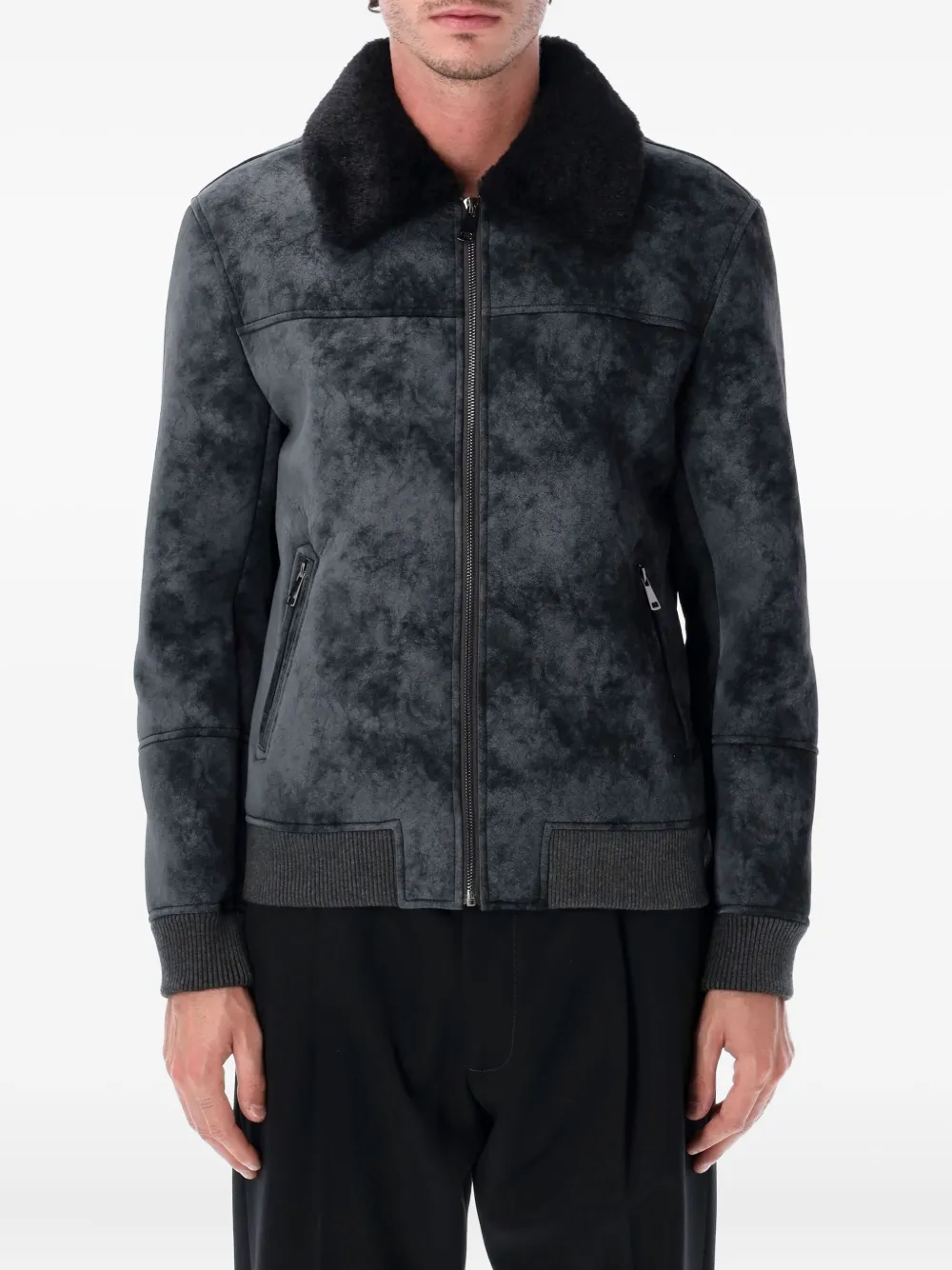 

Кожаная куртка-бомбер Sword, черный