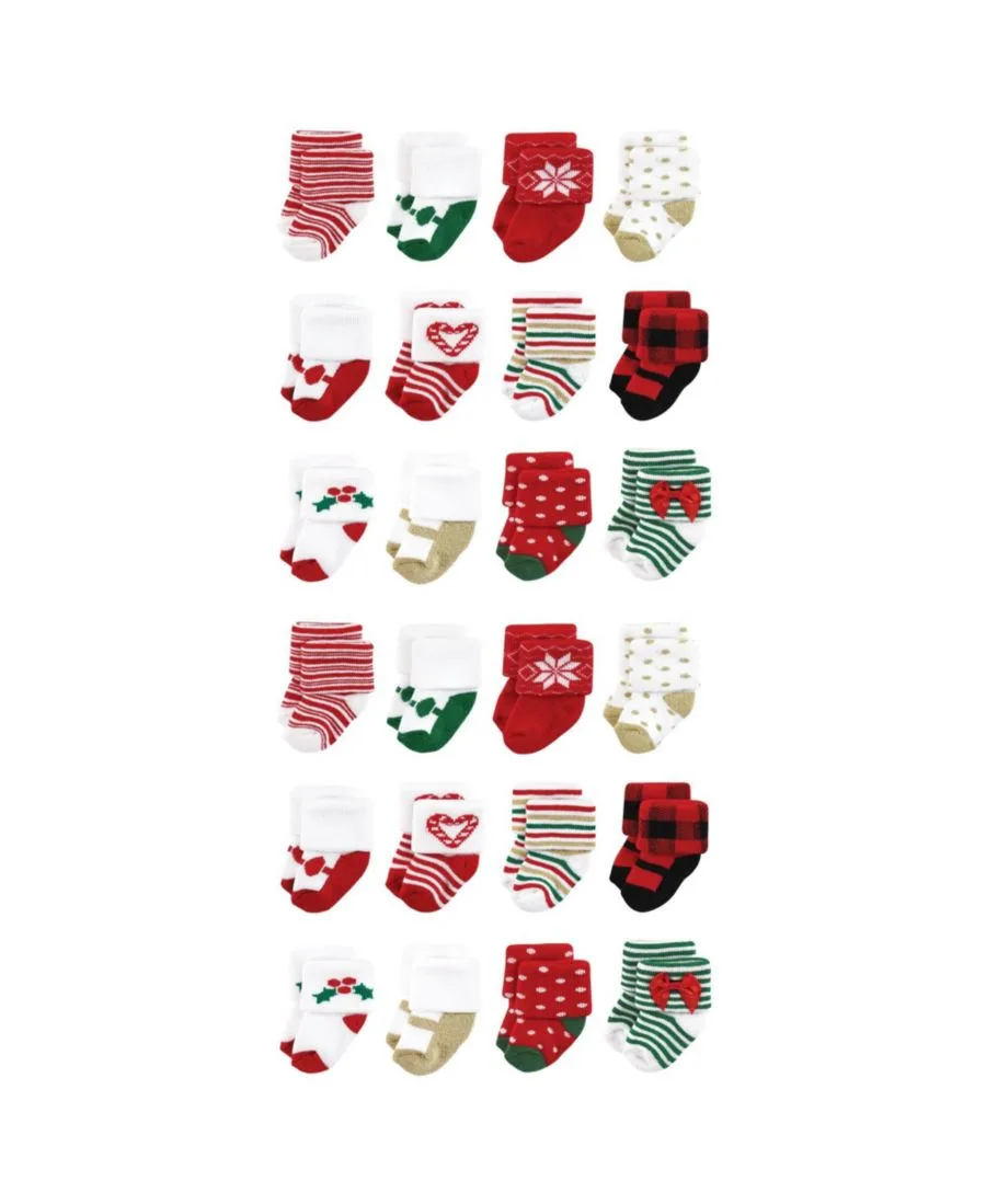 24 махровых носка Hudson Baby, 12 Days Of Christmas Girl