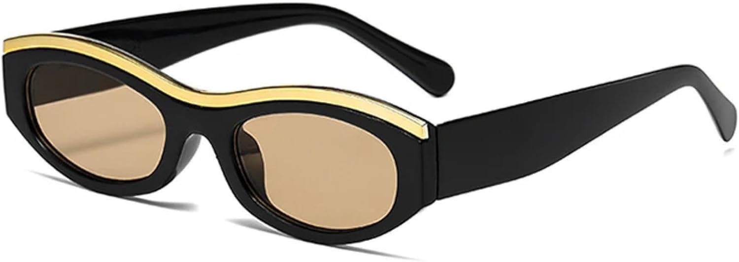 

Солнцезащитные очки «кошачий глаз» в маленькой оправе для женщин и мужчин, винтажные, для активного отдыха, спорта и вождения, защита от УФ-излучения UV400 TKKTLLT, Black Tea