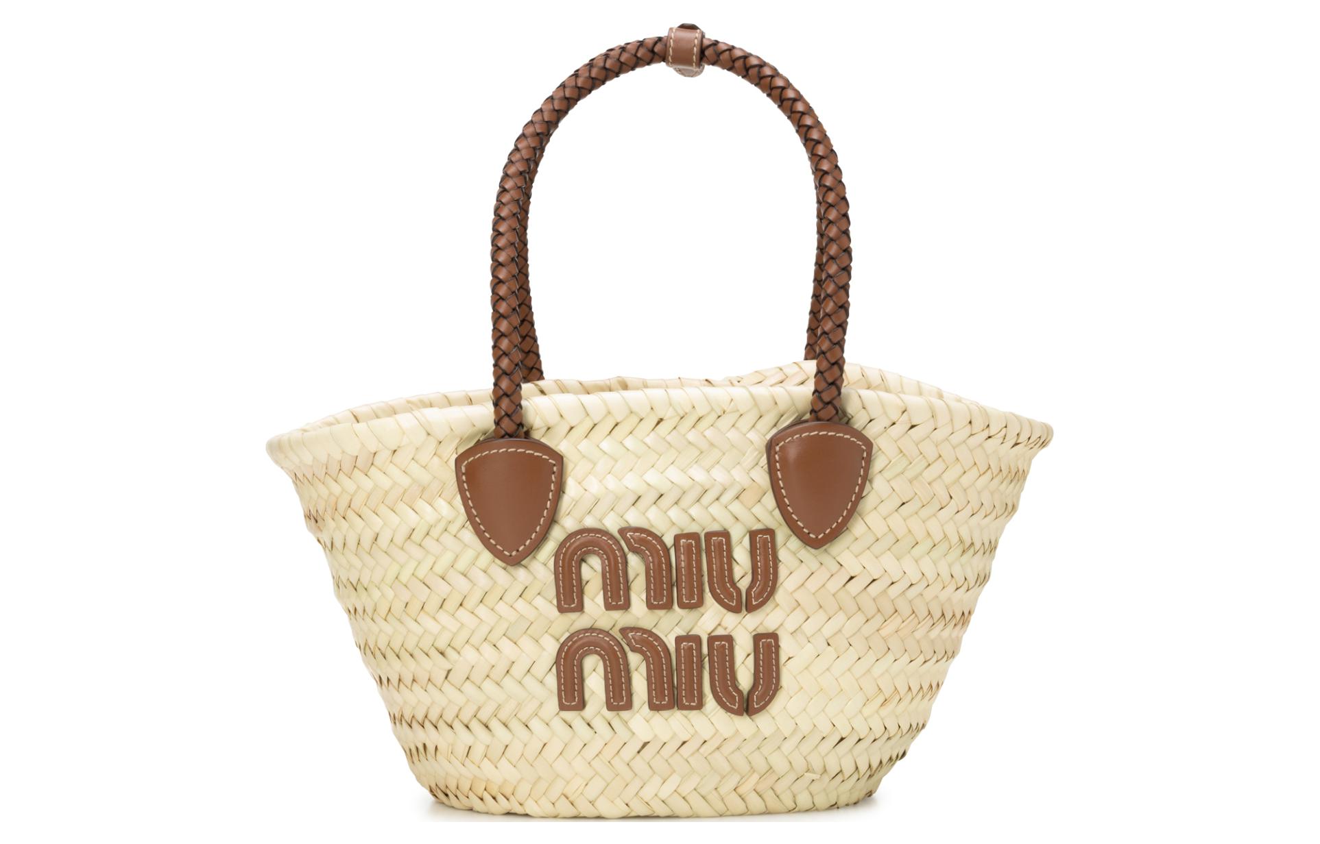 

MIU MIU Рафия сумка мини женская бежевая