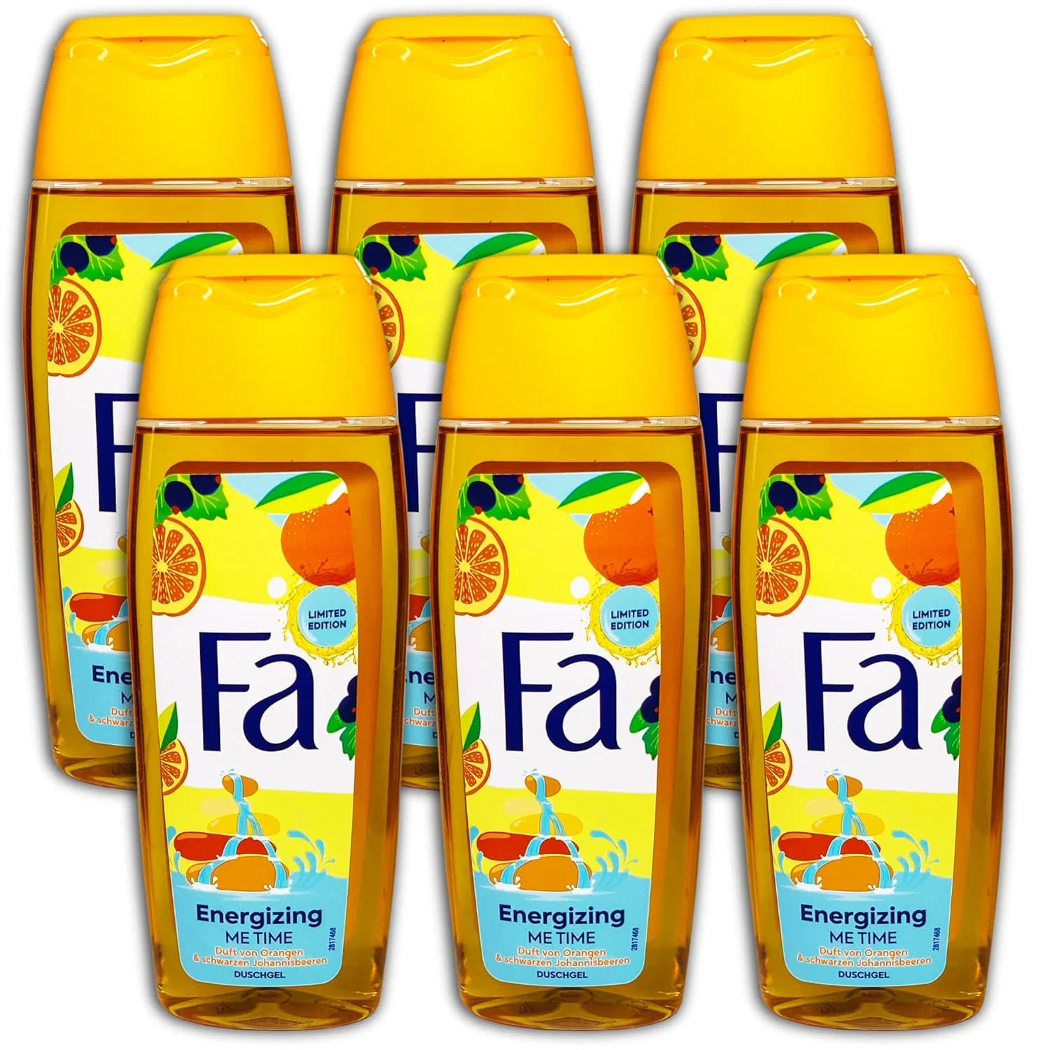 Набор гелей для душа Fa Energizing Me Time Orange & Black Currants 6 x 250 мл Topdeal