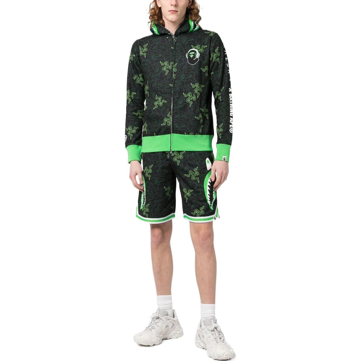 Bape повседневные шорты мужские ярко-зеленые A Bathing Ape, зеленый — фото 2