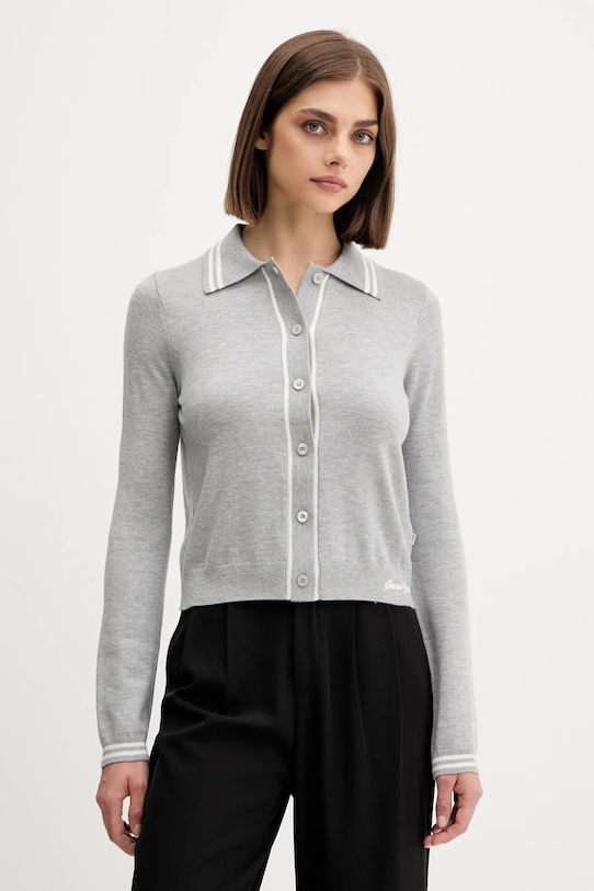 

Кардиган с добавлением шерсти Guess Jeans, серый