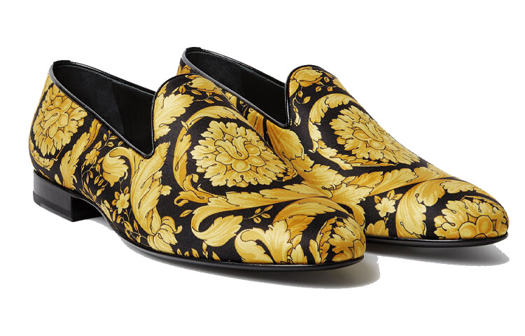 Женские туфли Versace с принтом, желто-черный — фото 3