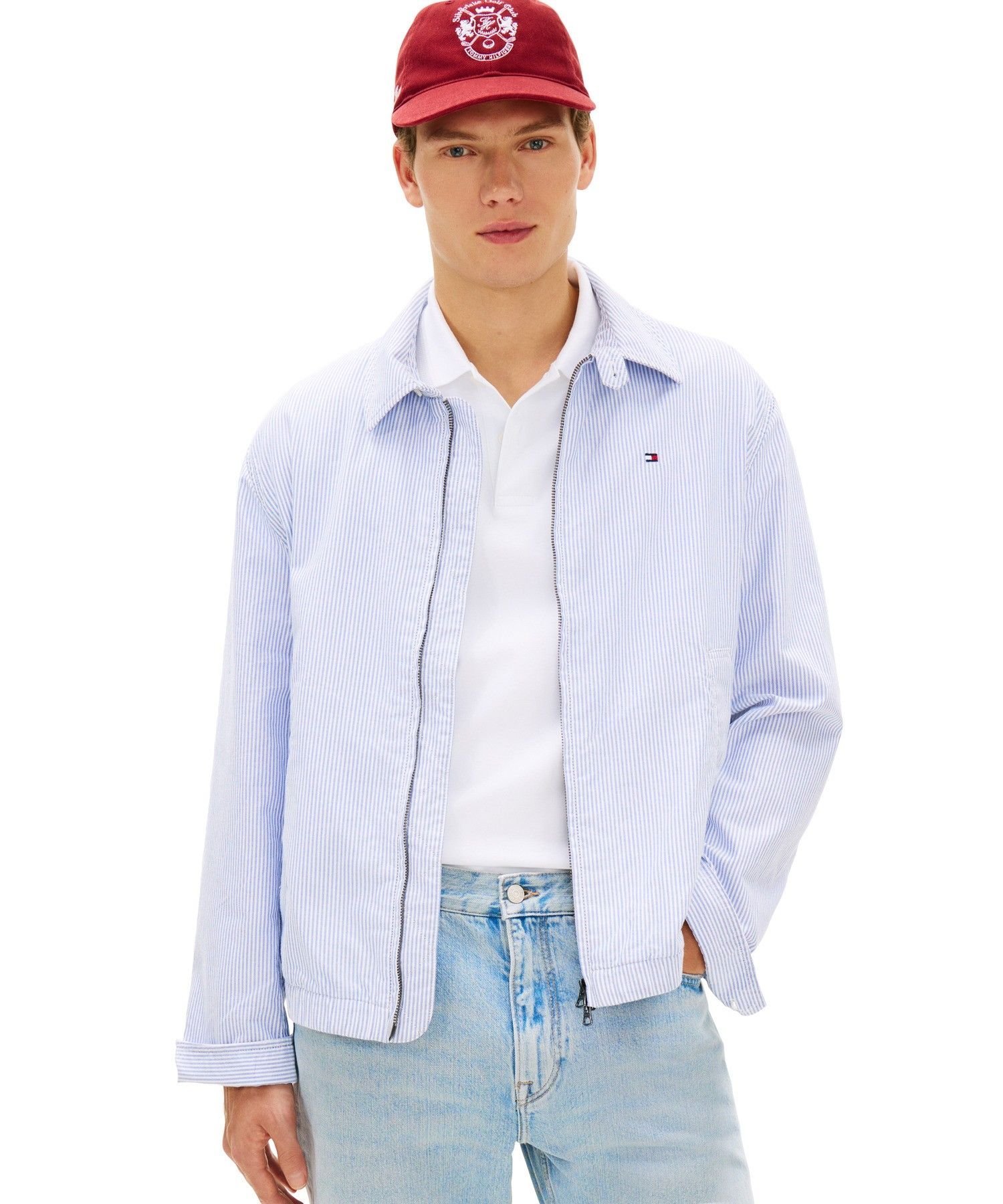 Куртка Oxford на молнии в стиле Ivy League, размер 26SS TOMMY HILFIGER, Navy 0A5