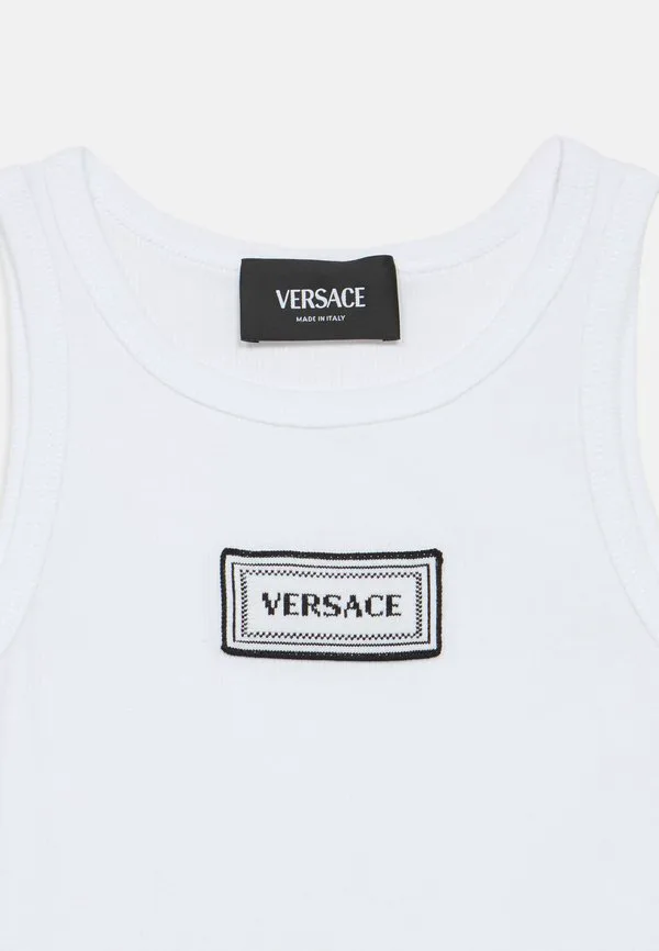 Футболка унисекс с логотипом tank Versace, Bianco/Nero — фото 3