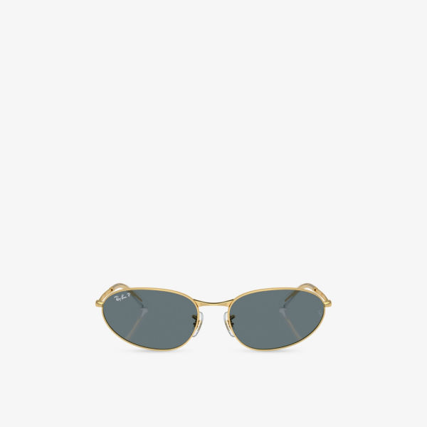 

Солнцезащитные очки Ray-Ban с асимметричной оправой металлические, золотой