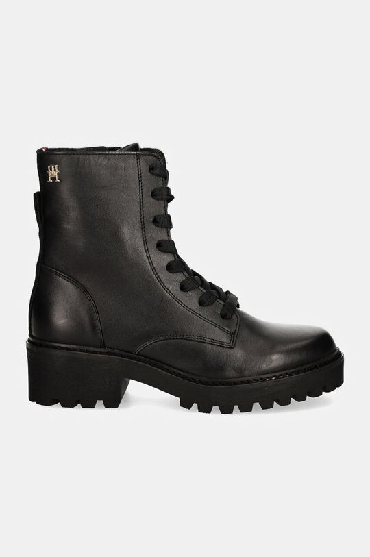 Кожаные ботинки CHIC Mid HEEL LEATHER на шнуровке Tommy Hilfiger, черный — фото 2