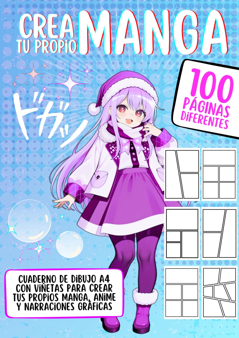 

Crea tu Propio Manga · Cuaderno de dibujo A4 con Viñetas: 100 páginas diferentes con viñetas para dibujar manga, anime y narraciones gráficas (Spanish Edition) (Independently published)