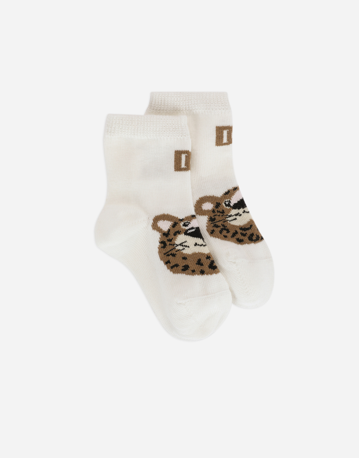 

Детские носки с леопардовым принтом и жаккардовым логотипом DG Dolce&Gabbana, мультиколор