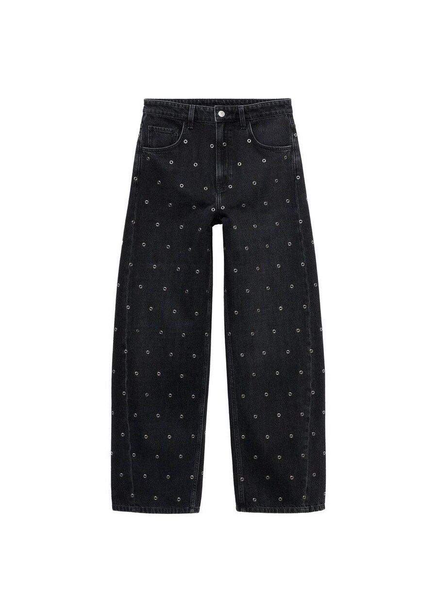 

Джинсы свободного кроя MANGO Eyelets, Black denim