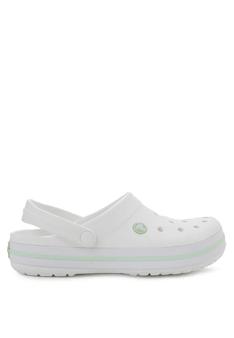 Сандалии, Crocband, Crocs, белый/зеленый