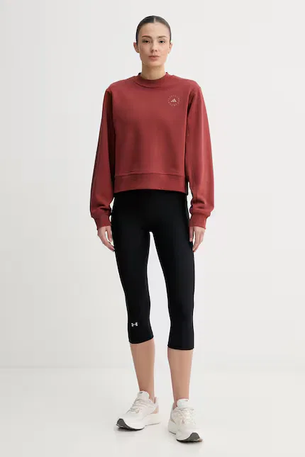 Худи женское из мягкого хлопка Adidas by Stella McCartney, коричневый — фото 2