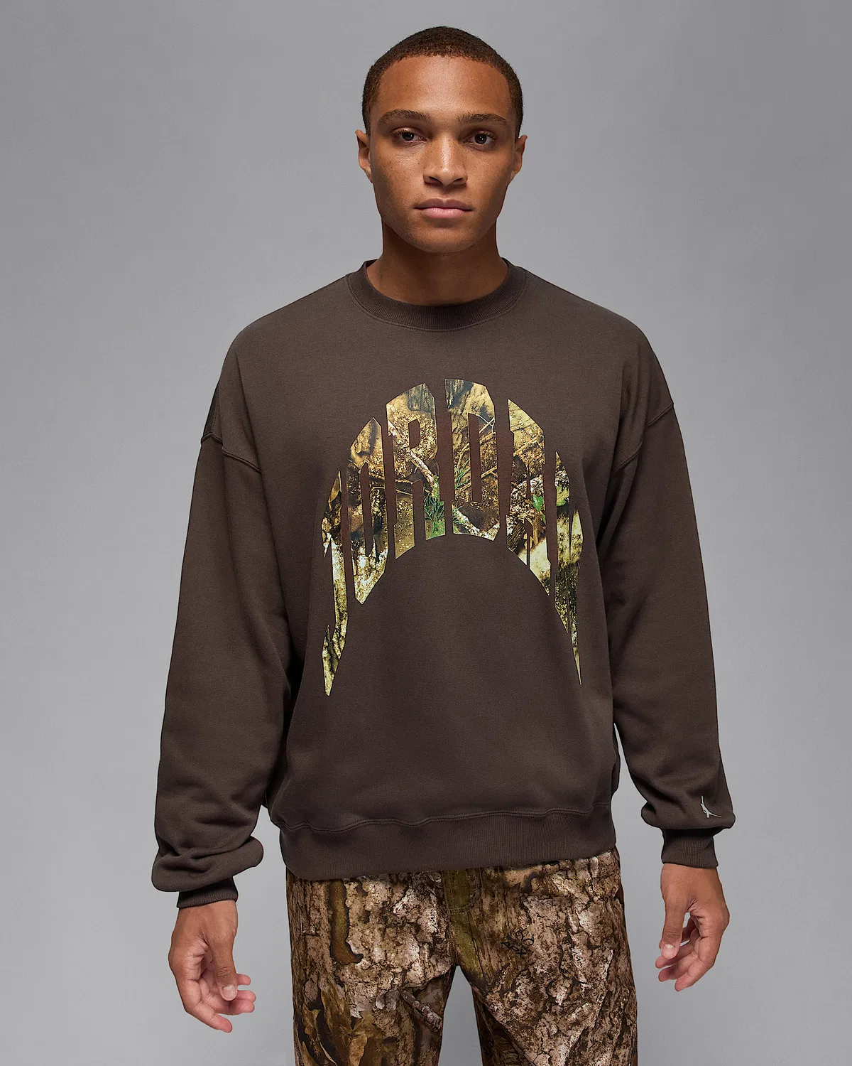 Мужская толстовка из французского флиса Realtree с круглым вырезом Jordan Brooklyn, Baroque Brown/Sail