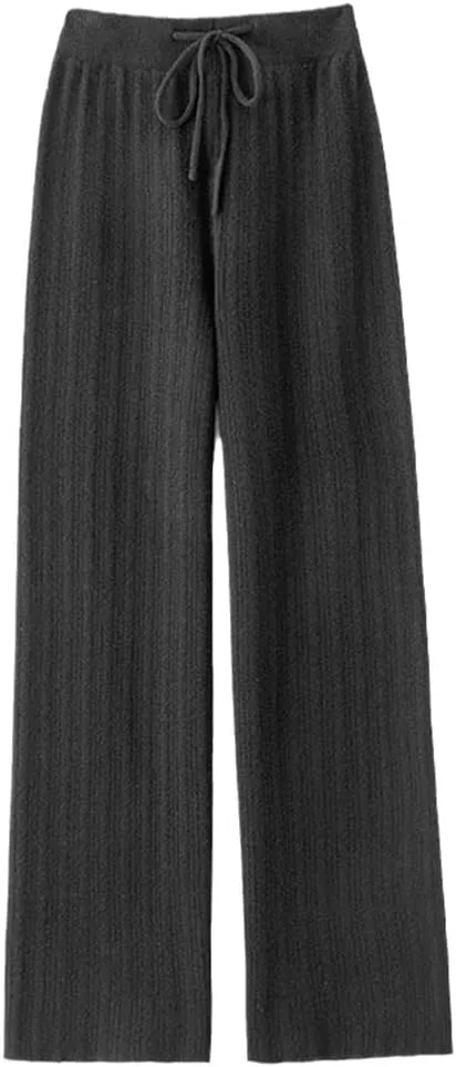 

Wvapzxx осенне-зимние женские брюки 100% wool, мягкие, с высокой талией, вязаные, свободные, утепленные, широкие