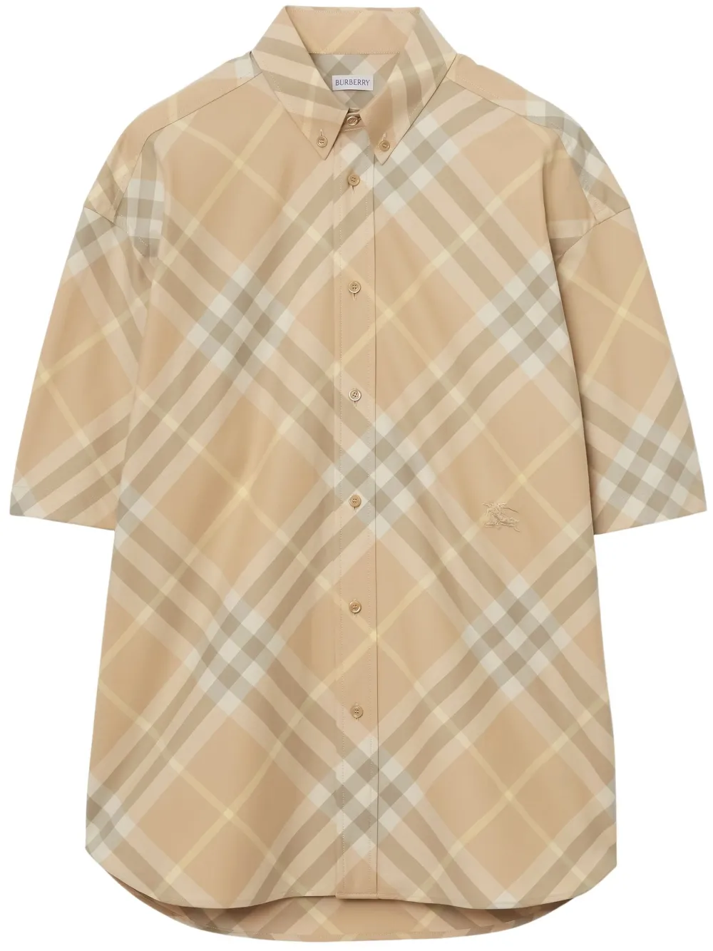 

Клетчатая рубашка с короткими рукавами BURBERRY, нейтральный