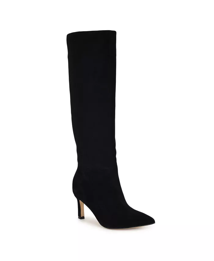 Женские высокие сапоги Lorthey на шпильке, стандартная и широкая голенище Nine West, черный