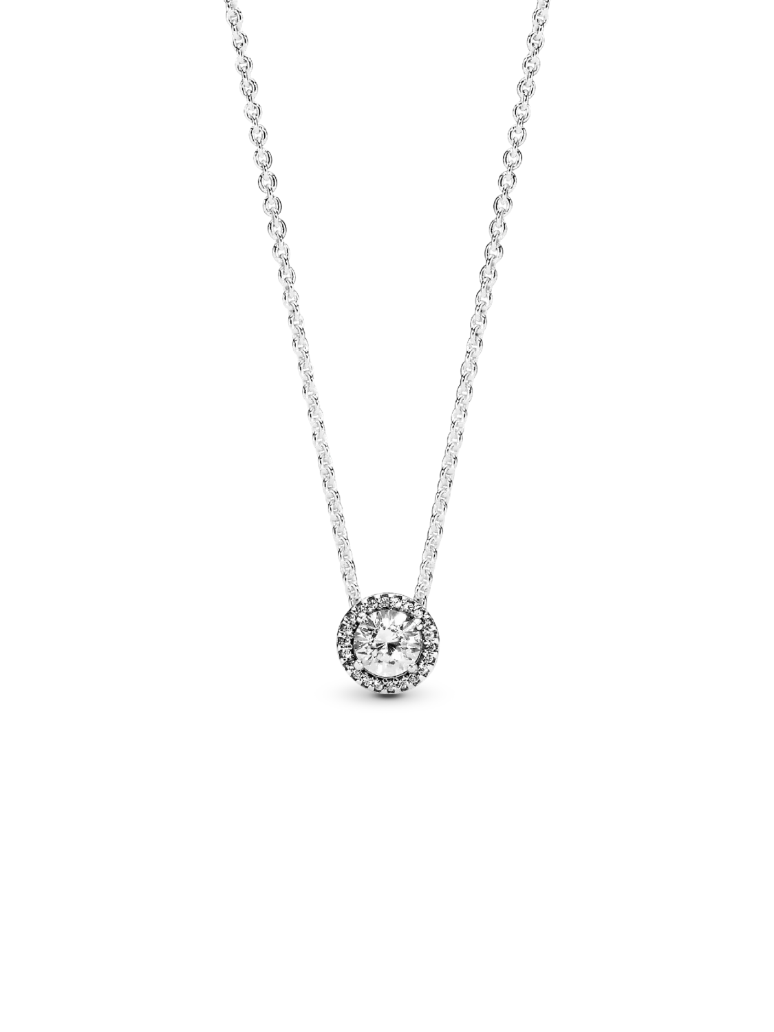 

Круглое блестящее ожерелье Halo Pandora, серебро 925 пробы