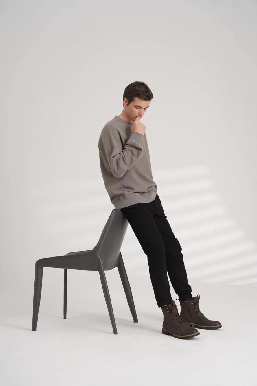 

Мужские ботинки Vostey, мотоциклетные повседневные ботинки с молнией, модные чукка для мужчин, коричневый