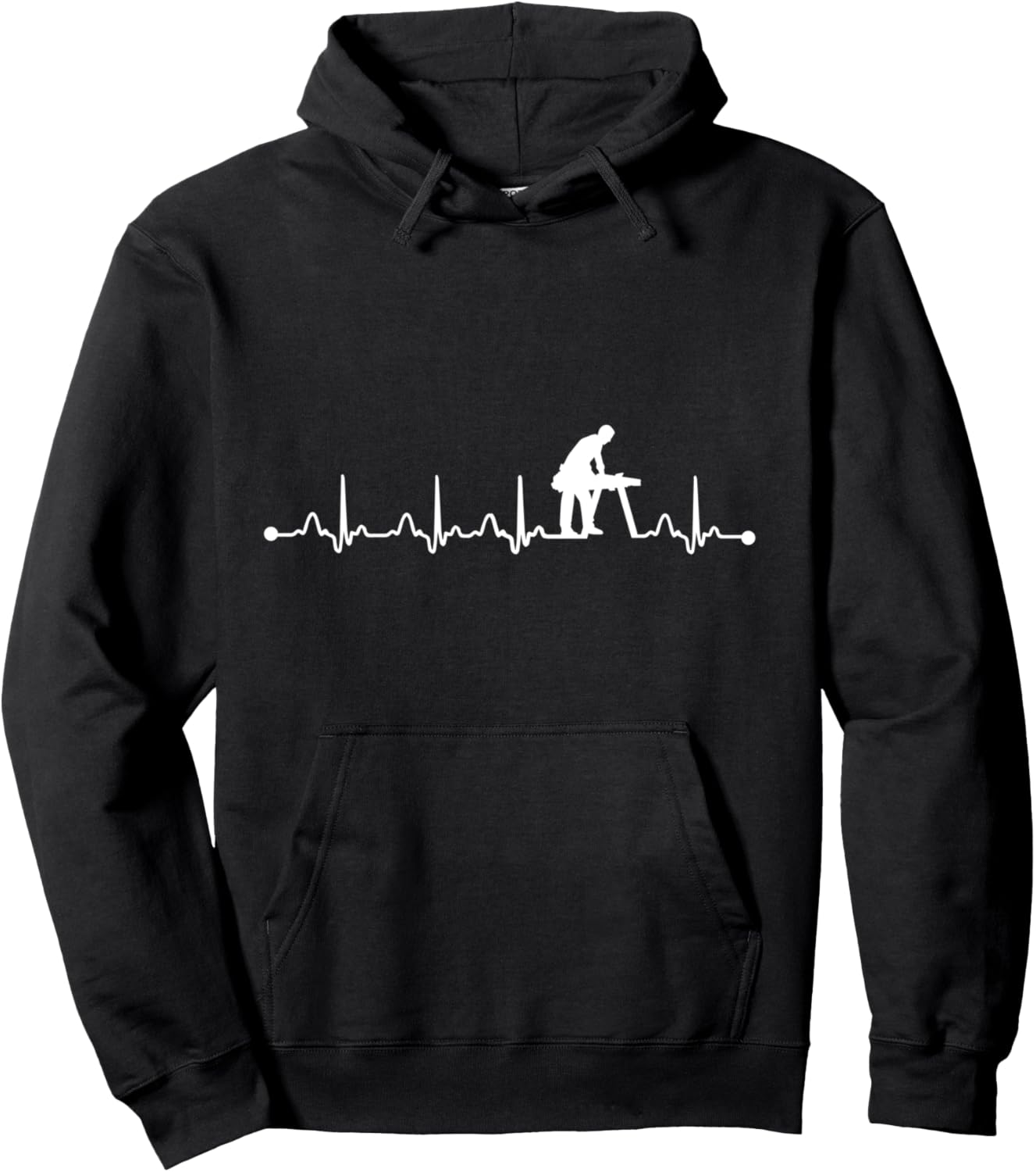 

Толстовка Carpenter Heartbeat ECG I Love My Carpenter Dad Hoodie, черная Funny Carpenter Papa Heartbeat