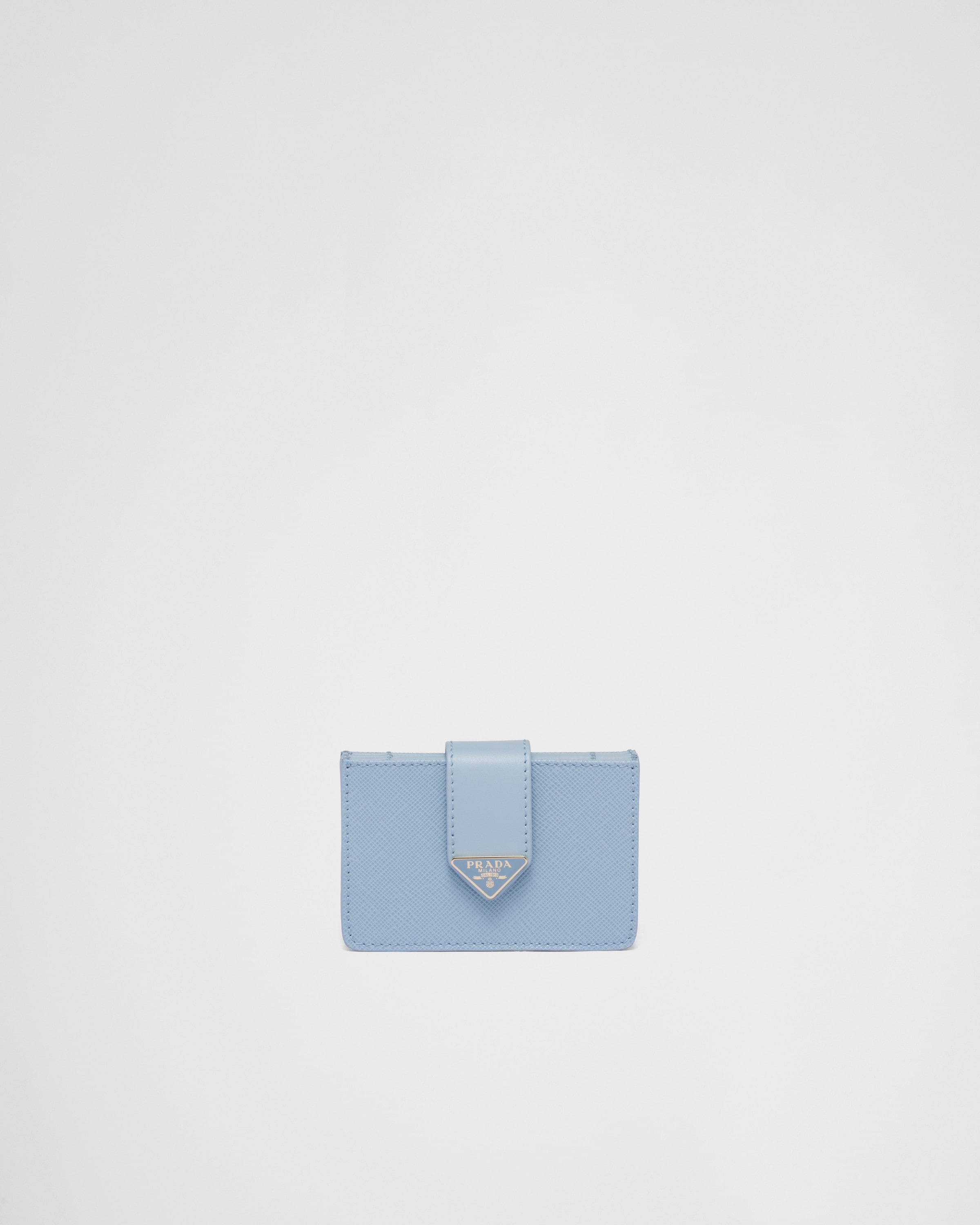 

Кардхолдер из сафьяновой и гладкой кожи Prada, голубой