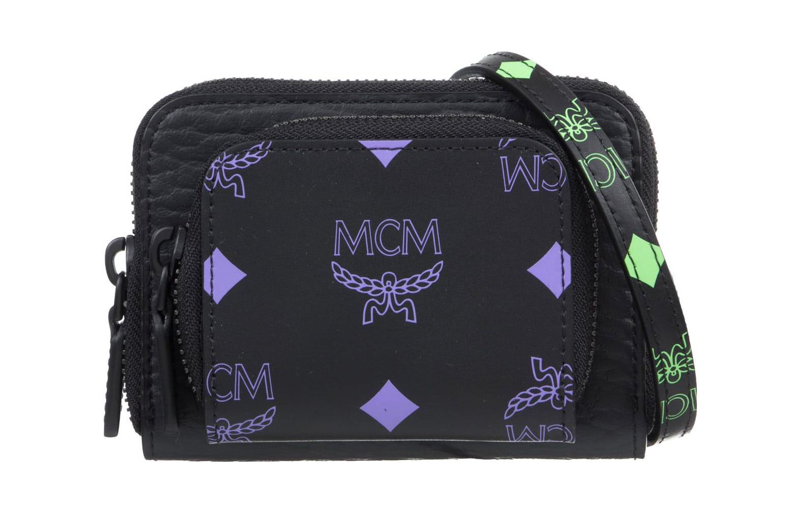 

MCM Миниатюрный кожаный кошелёк Visetos женский фиолетовый