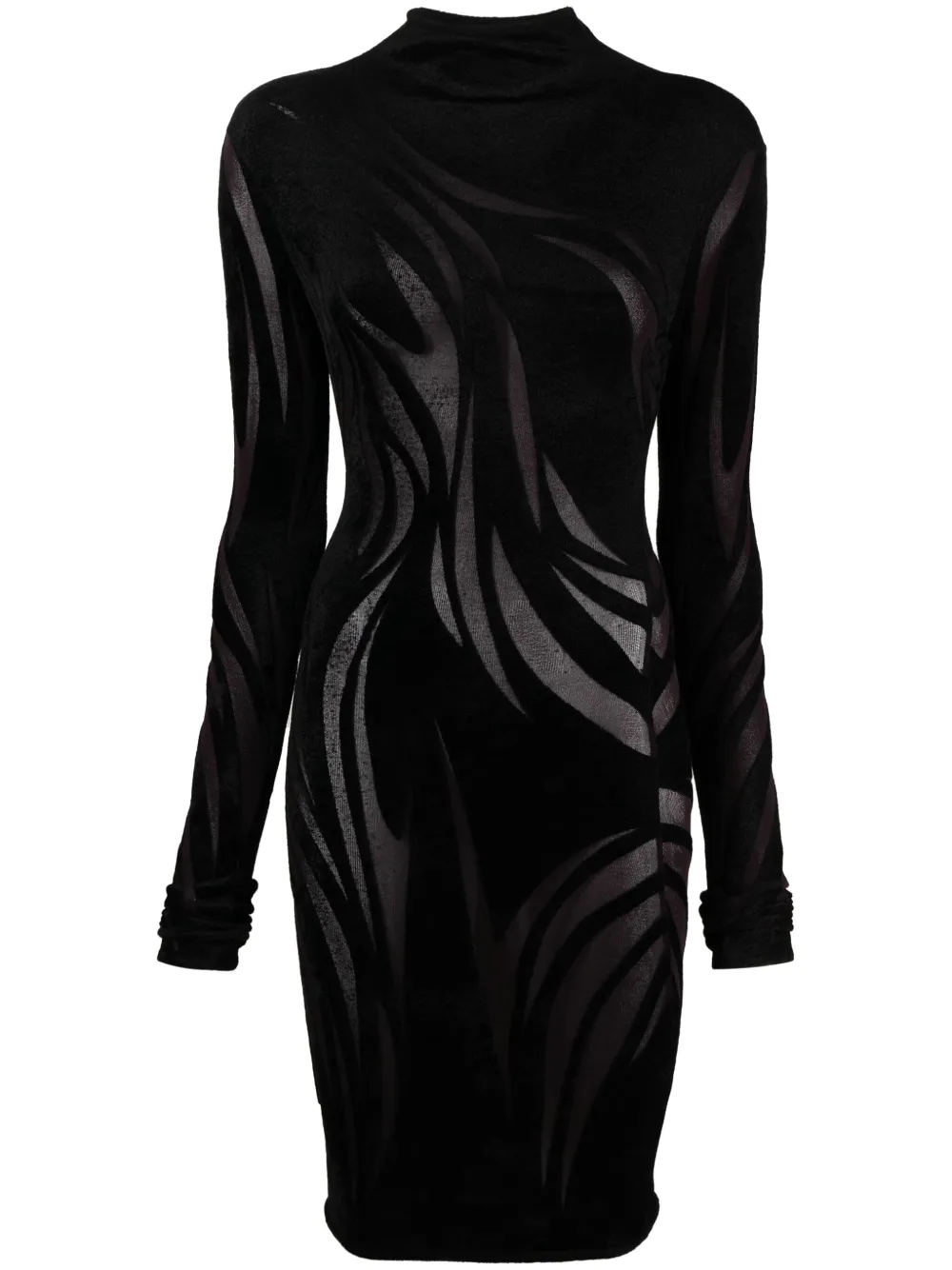 

Прозрачное платье мини Mugler, черный