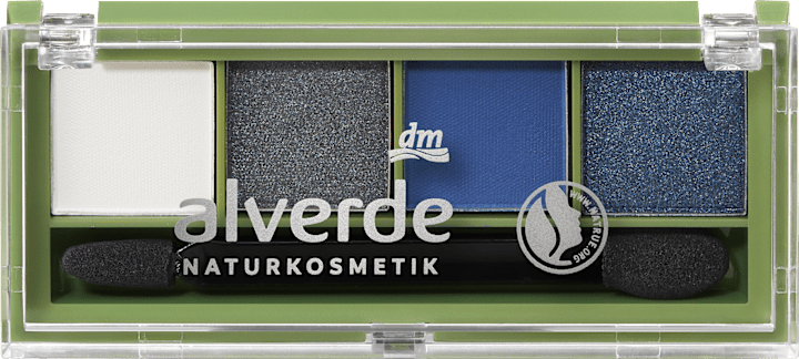 

Тени для век alverde NATURKOSMETIK Lidschatten Palette Quattro 99 Denim Blue, 4 g