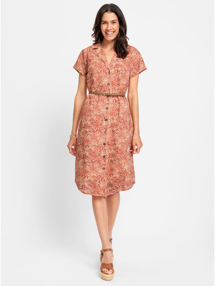 

Платье с принтом цвета слоновой кости и папайи WITT WEIDEN