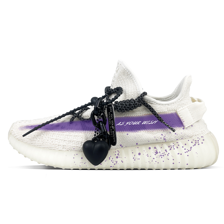Adidas Originals Кроссовки Yeezy Boost 350 V2 с низким верхом, противоскользящие, унисекс, белые, фиолетовые