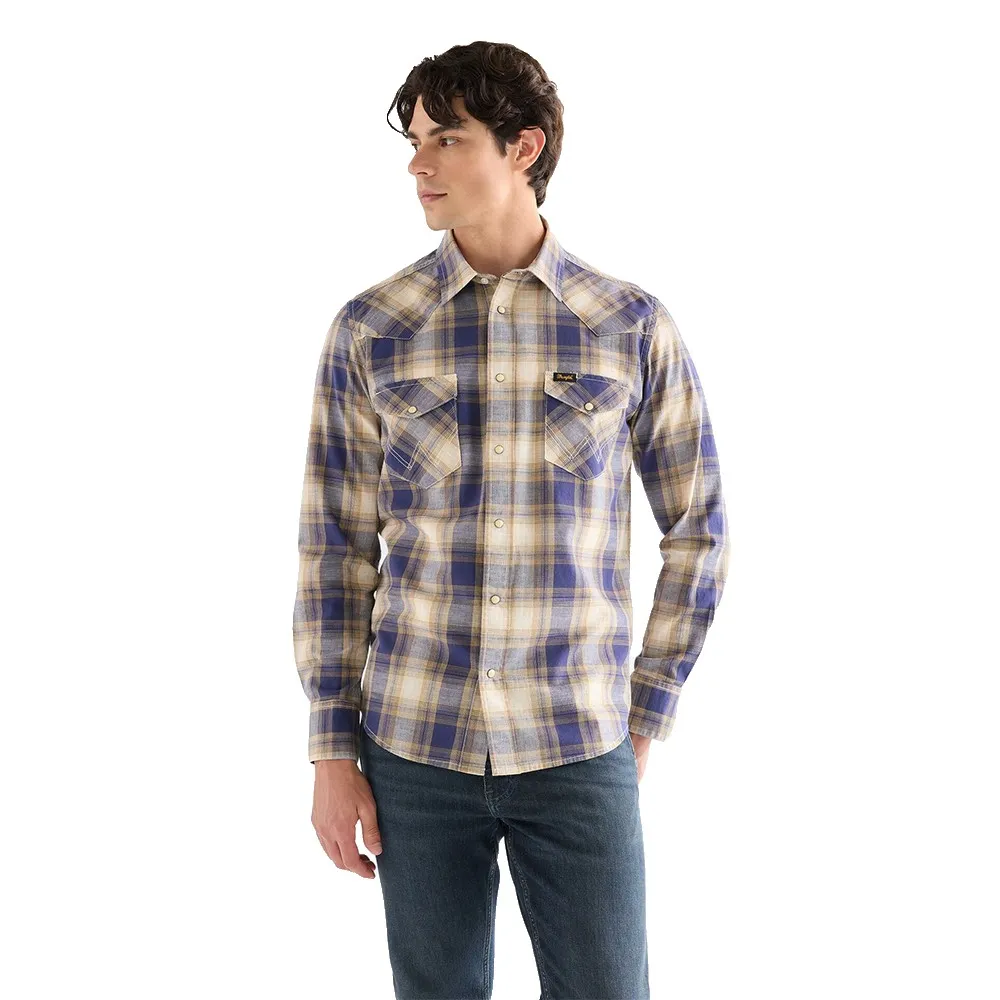 

Рубашка с длинным рукавом Wrangler Western Indigo, синий