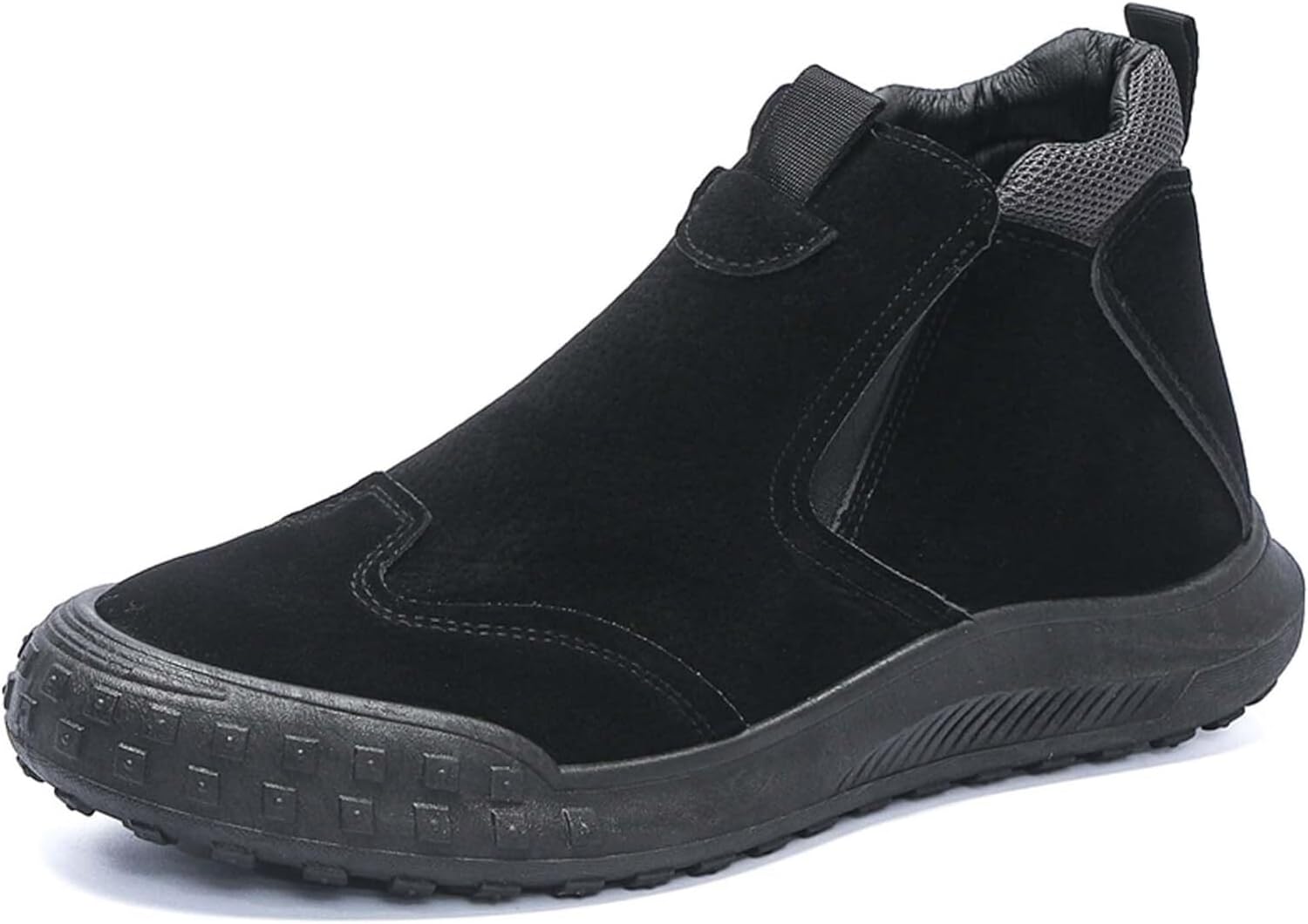 

Мужские осенние модные ботинки Челси с боковой молнией, удобные, с круглым носком, дышащие, противоскользящие и износостойкие, повседневные Generic, черный