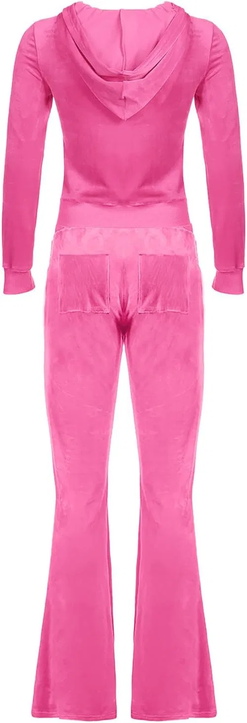 Спортивный костюм велюровый, женский, с принтом сердца, Generic, Pink — фото 4