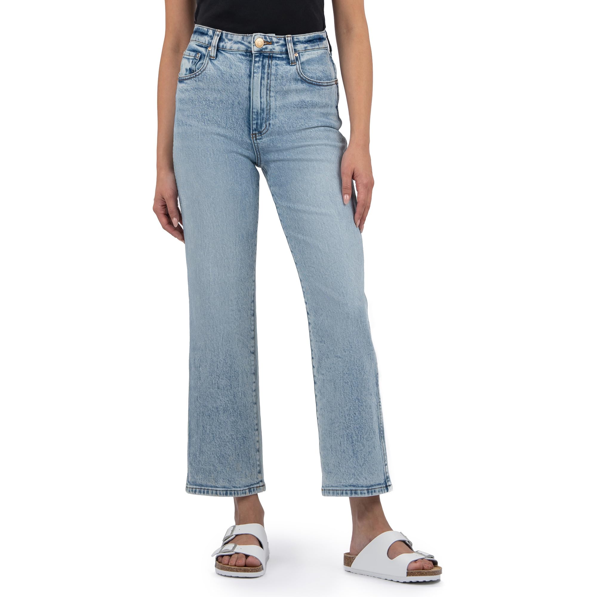 

Джинсы KUT from the Kloth MELISSA HIGH RISE STRAIGHT LEG -BASIC BACK POCKETS, цвет Steadfast With New Vintage Base Wash