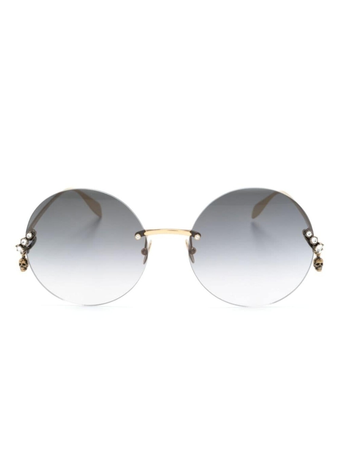 

Alexander McQueen Eyewear солнцезащитные очки в круглой оправе с кристаллами, золотистый