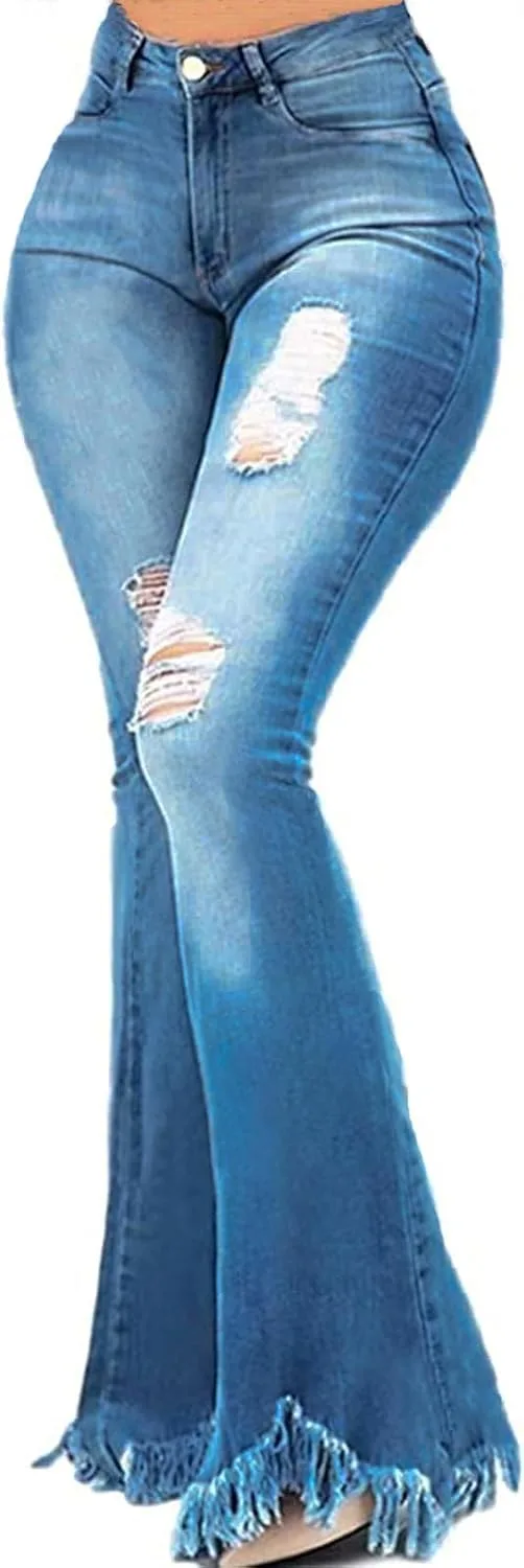 

Джинсы-клеш 70s для женщин с высокой талией и эластичным поясом PaladMom