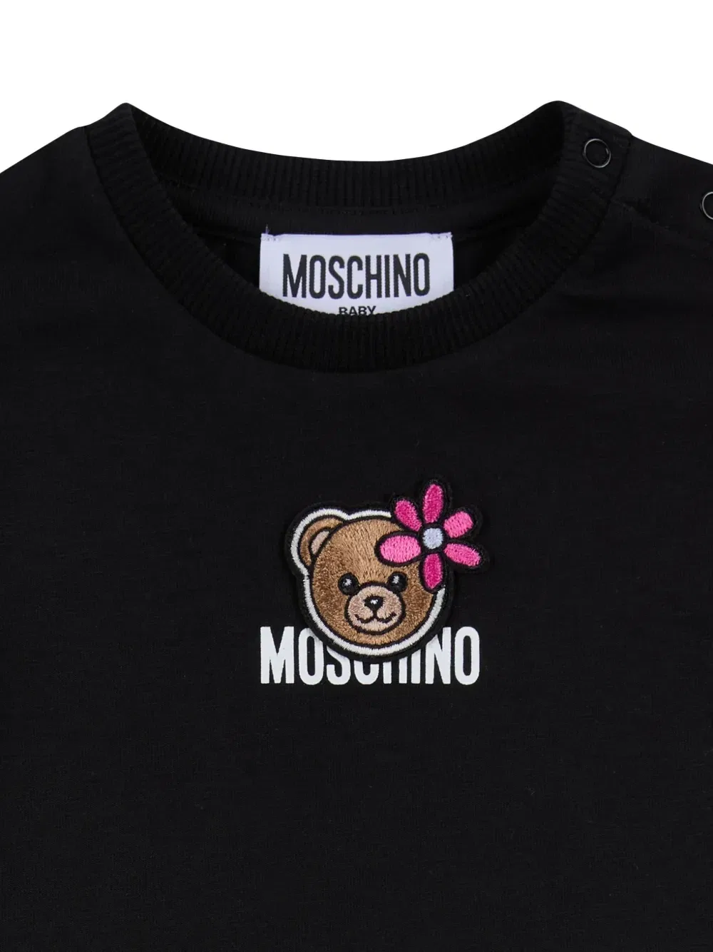 Футболка с аппликацией и оборками Moschino Kids, черный — фото 3