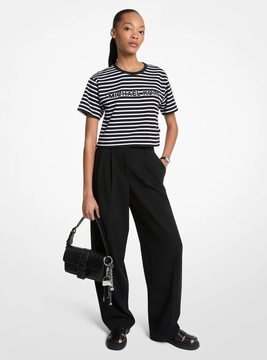 

Женская футболка из хлопка с круглым вырезом Michael Michael Kors, черный