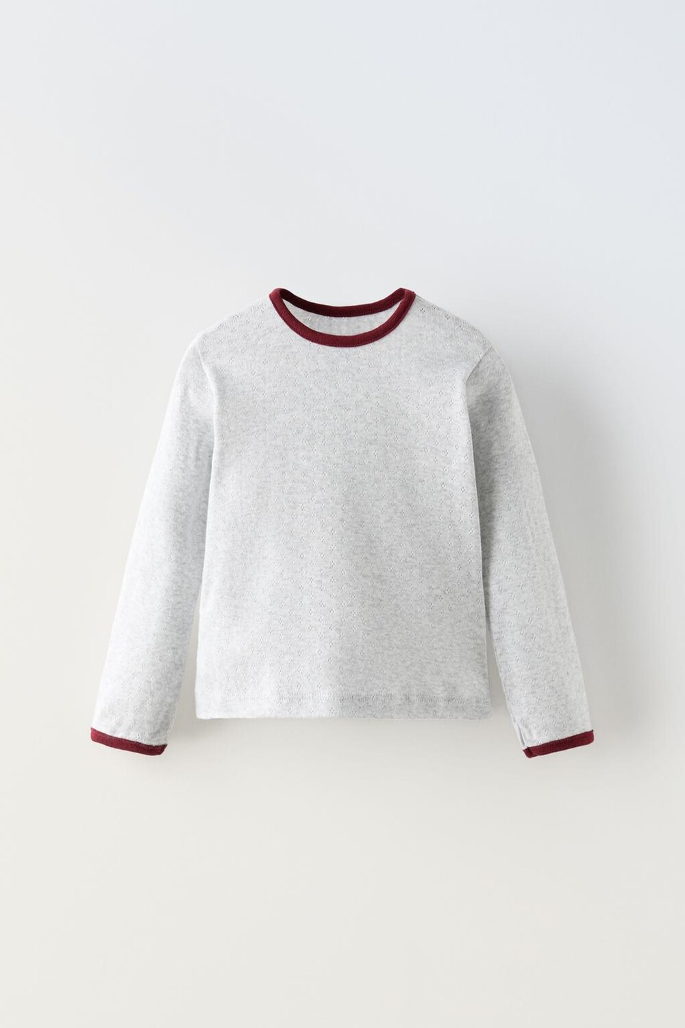 

Контрастная открытая трикотажная футболка ZARA, серый мергель